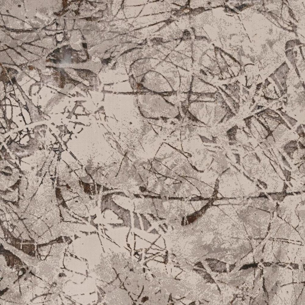 5' X 8' Ivory Gray And Brown Abstract Area Rug