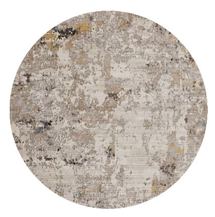 8' Beige Tan And Gold Abstract Round Rug