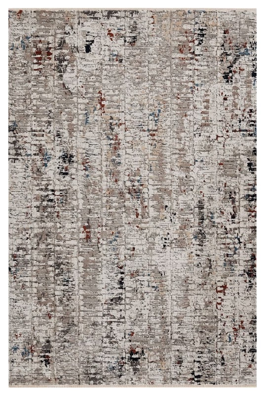 5' X 8' Beige And Gray Abstract Distressed Area Rug