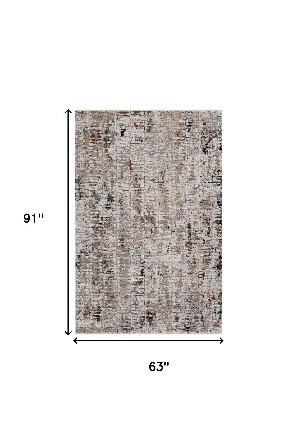5' X 8' Beige And Gray Abstract Distressed Area Rug