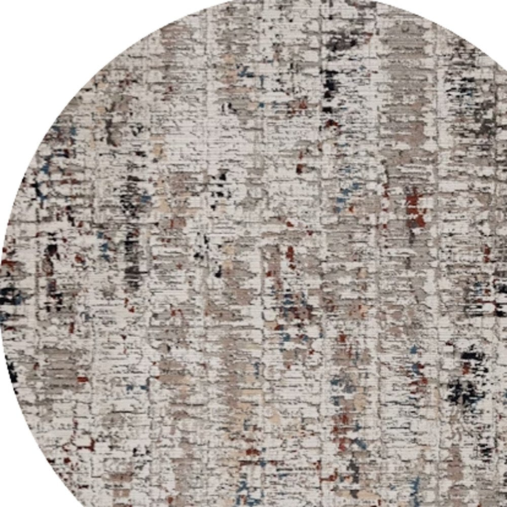 5' X 8' Beige And Gray Abstract Distressed Area Rug