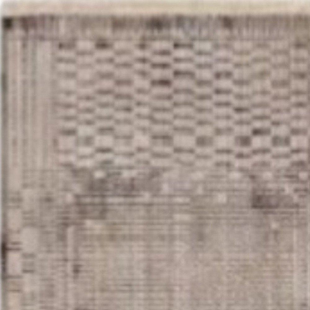 8' Beige And Brown Abstract Round Rug