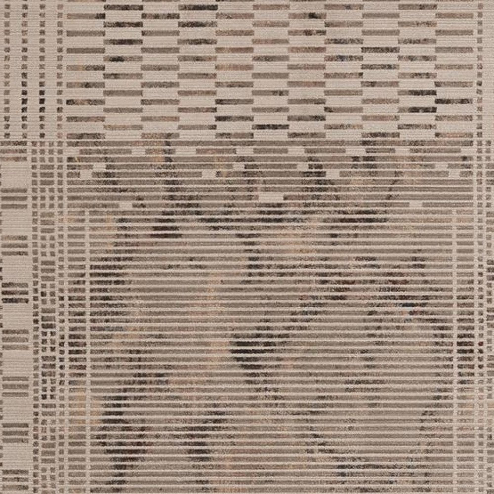 8' Beige And Brown Abstract Round Rug