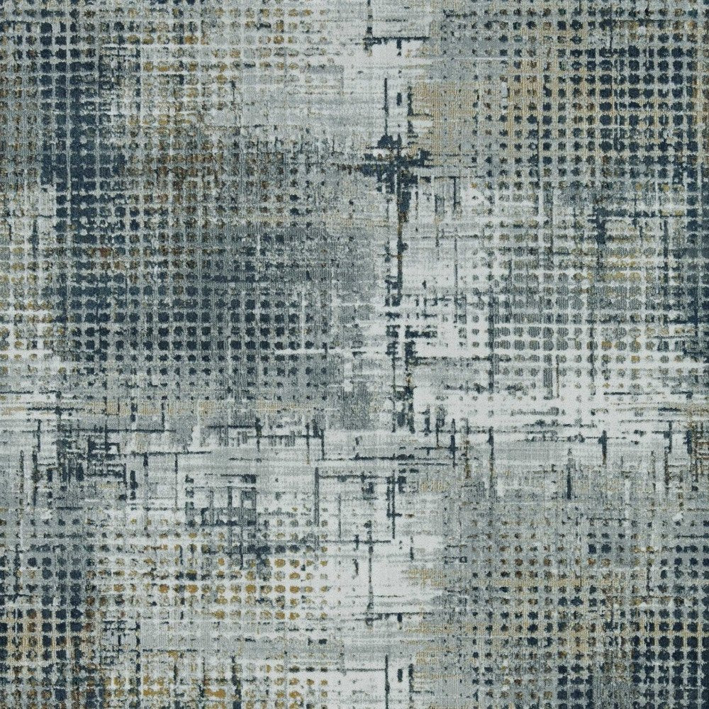 8' X 11' Ivory And Gray Abstract Area Rug