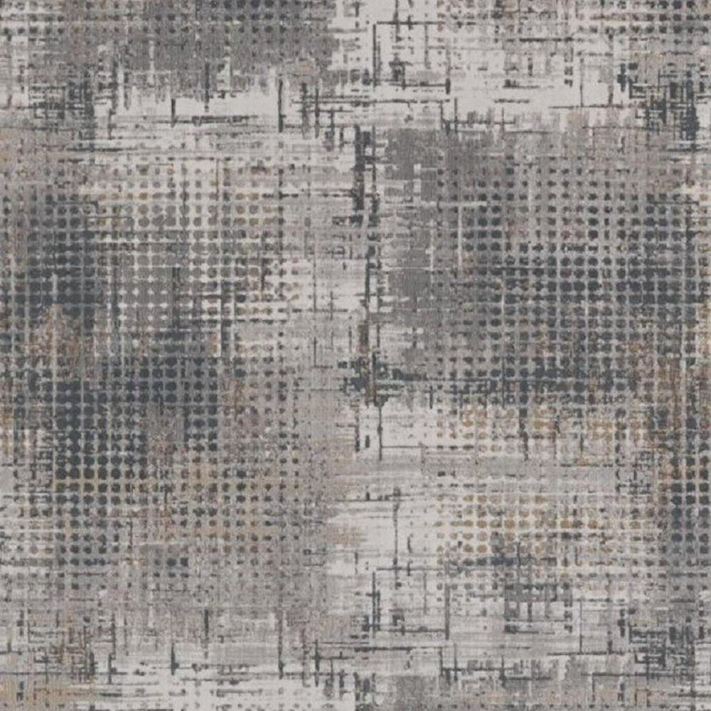 8' X 11' Ivory And Gray Abstract Area Rug