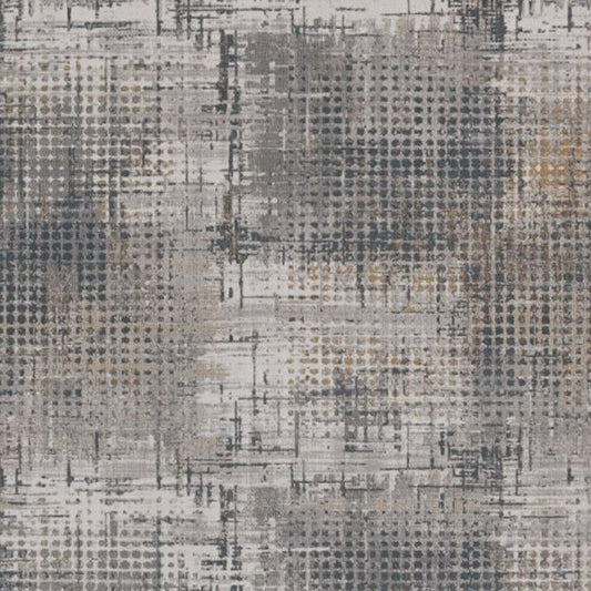 8' X 11' Ivory And Gray Abstract Area Rug