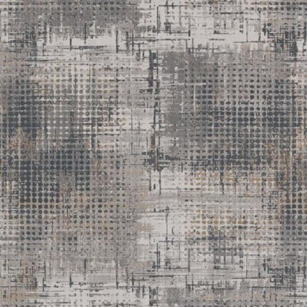 8' X 11' Ivory And Gray Abstract Area Rug