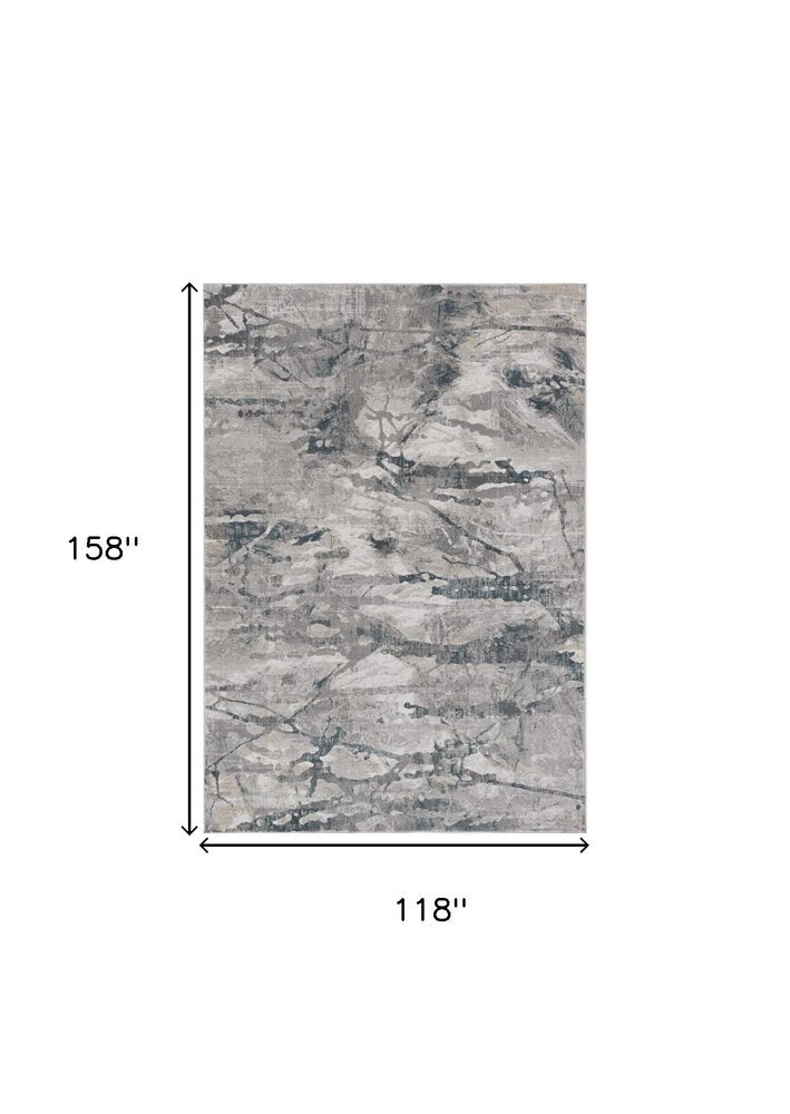 10' X 13' Gray And Beige Abstract Area Rug