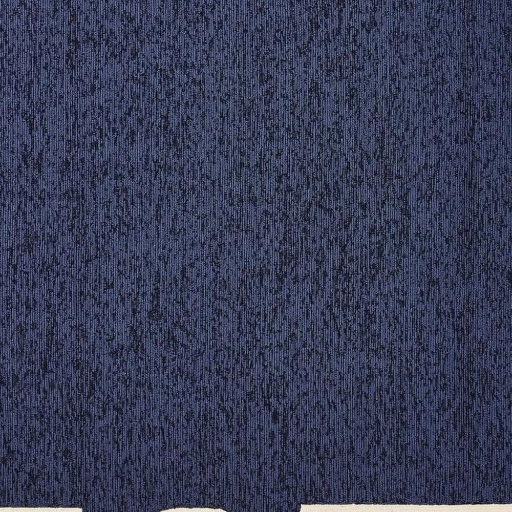 7' X 10' Blue And Ivory Geometric Hand Hooked Area Rug