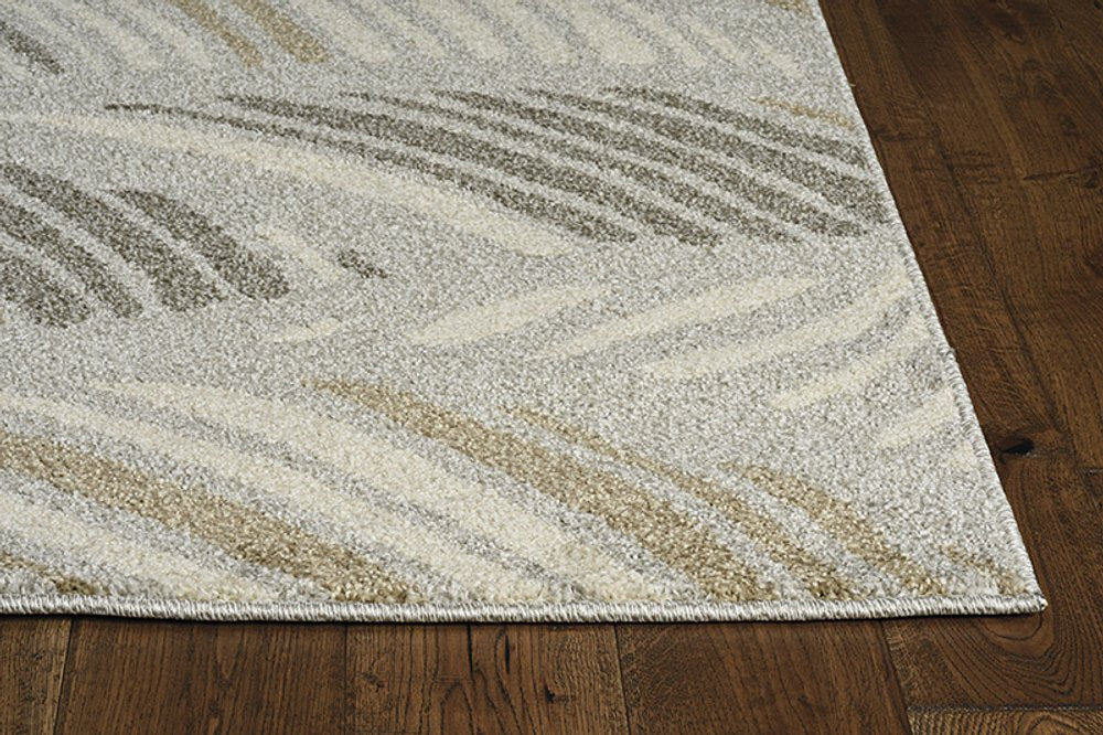 3' X 5' Beige And Brown Tropical Botanical Area Rug