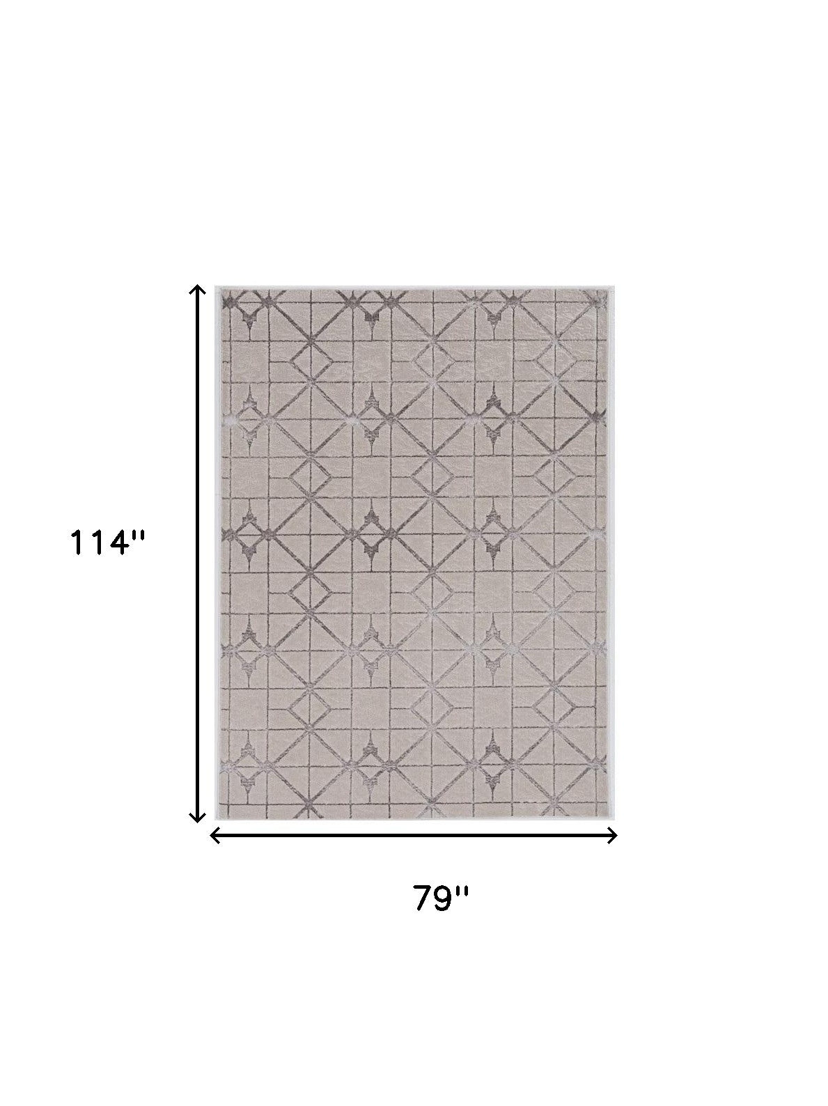 3' X 5' Gray and Ivory Geometric Area Rug