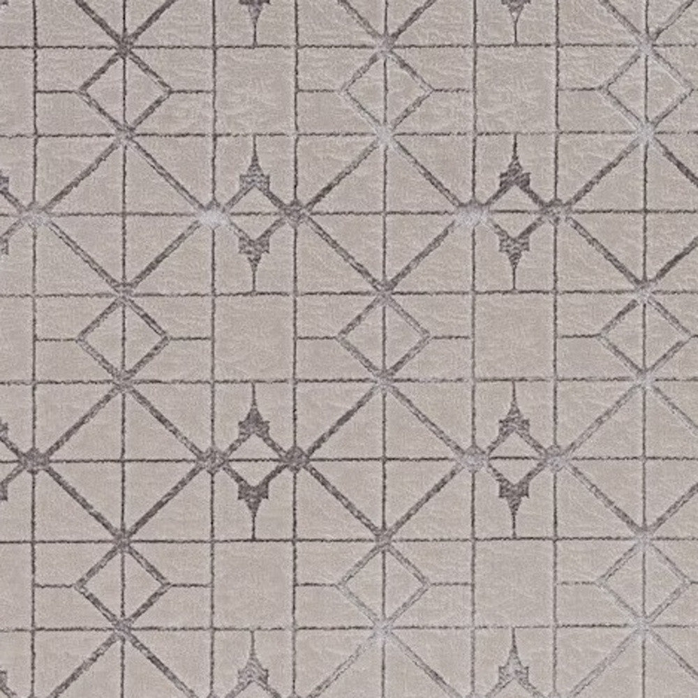 3' X 5' Gray and Ivory Geometric Area Rug