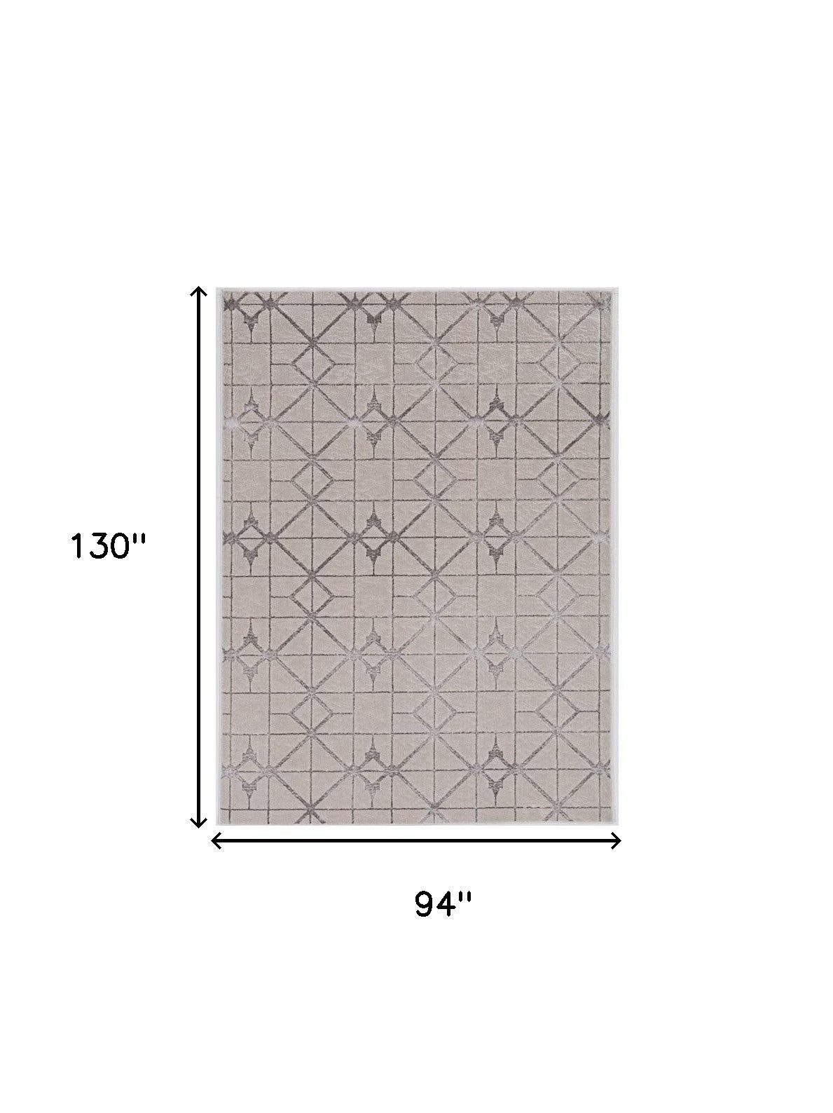 3' X 5' Gray and Ivory Geometric Area Rug