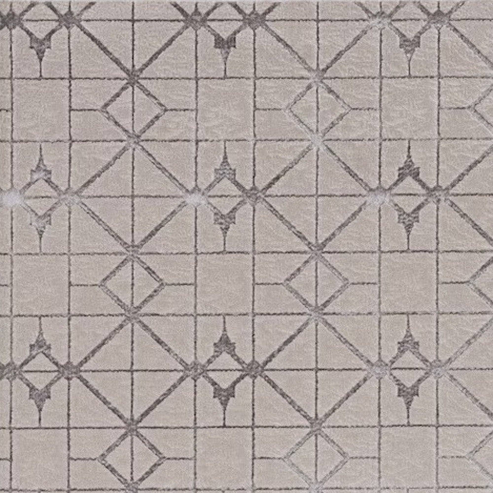 3' X 5' Gray and Ivory Geometric Area Rug