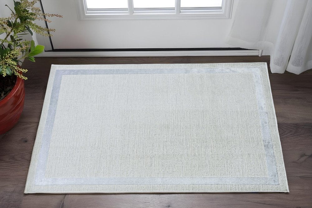 3' X 5' Gray and Ivory Area Rug