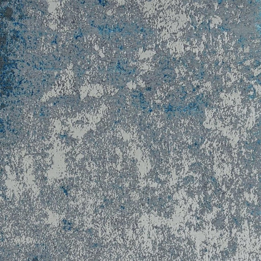 3' X 5' Blue and Silver Abstract Area Rug