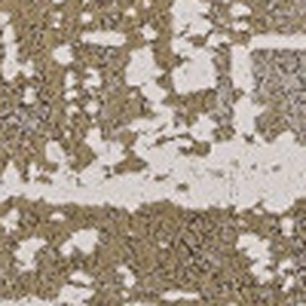 8' X 11' Ivory Taupe And Gold Abstract Area Rug