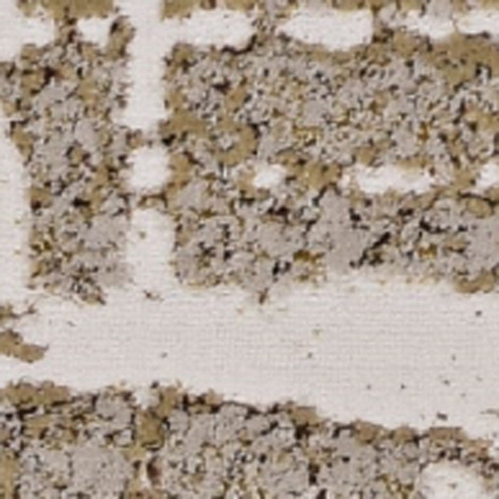 8' X 11' Ivory Taupe And Gold Abstract Area Rug