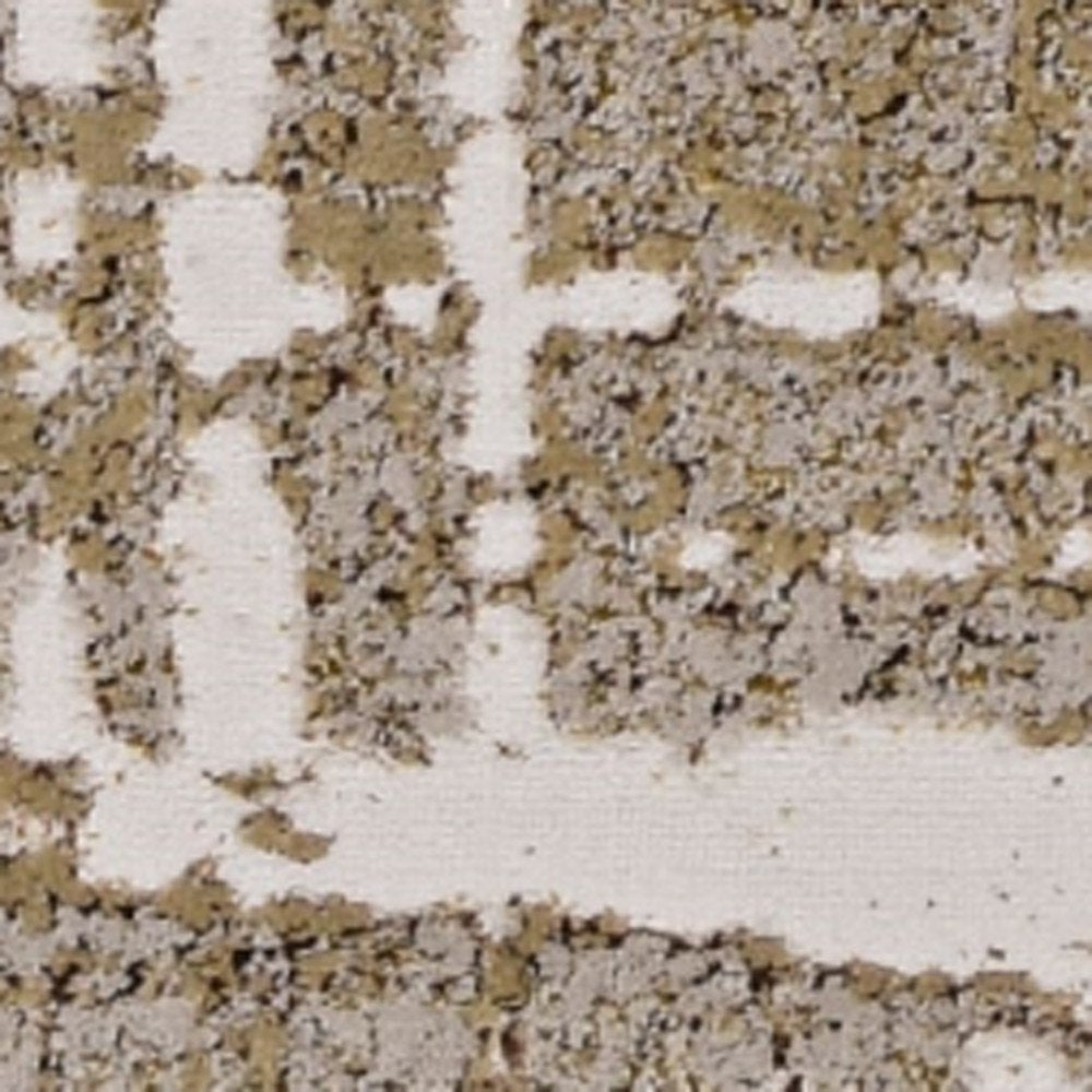8' X 11' Ivory Taupe And Gold Abstract Area Rug