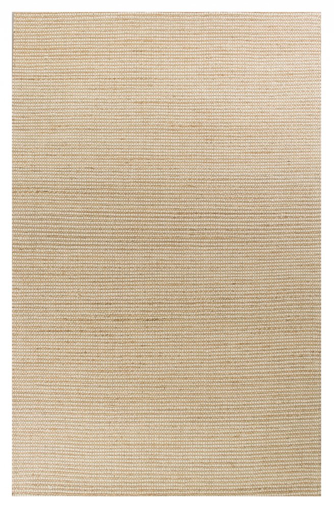 7' X 10' Tan and Ivory Wool Hand Woven Area Rug