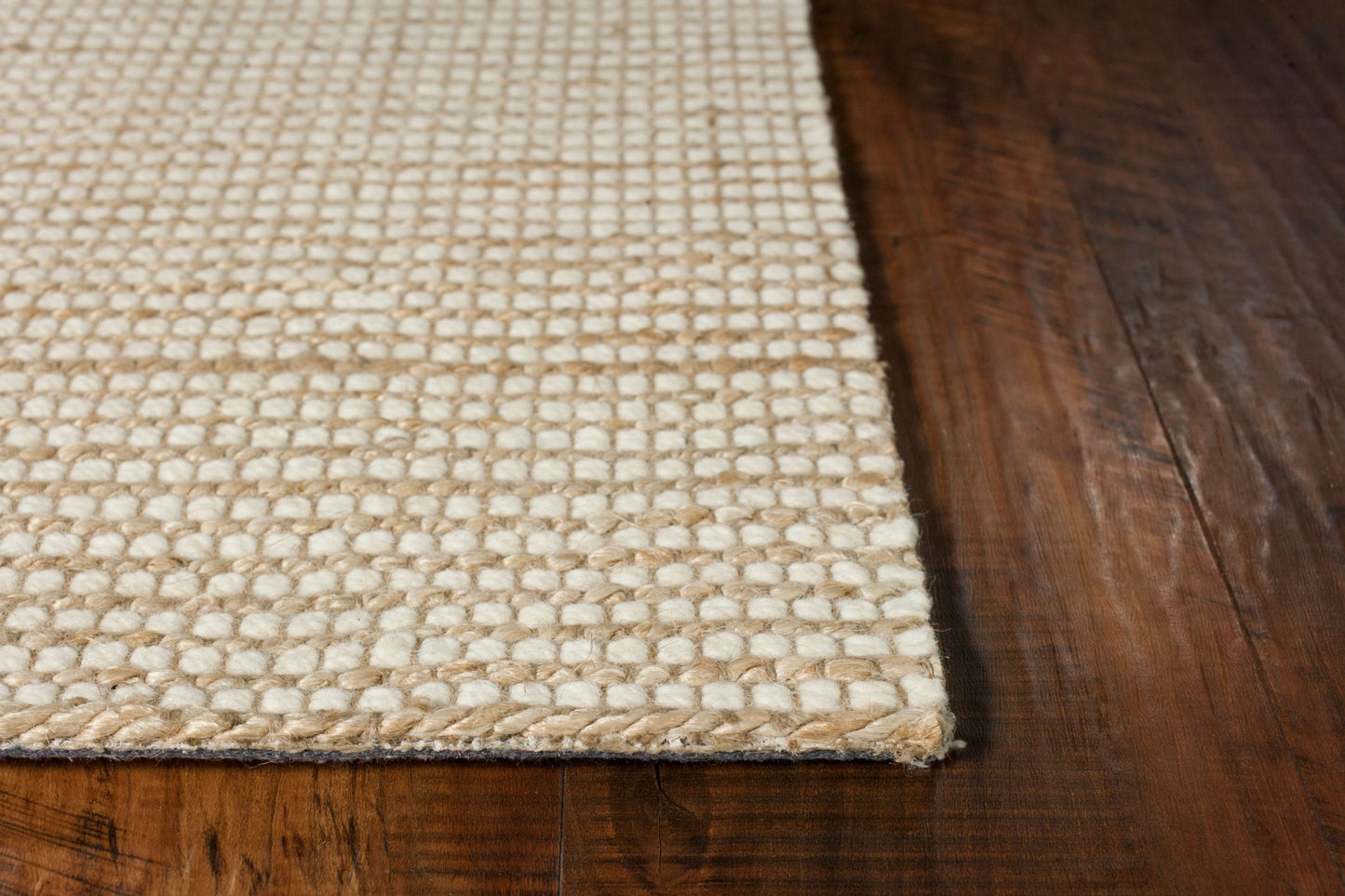7' X 10' Tan and Ivory Wool Hand Woven Area Rug
