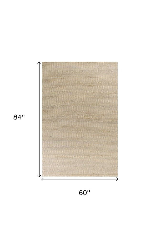 8' X 11' Tan And Ivory Wool Hand Woven Area Rug