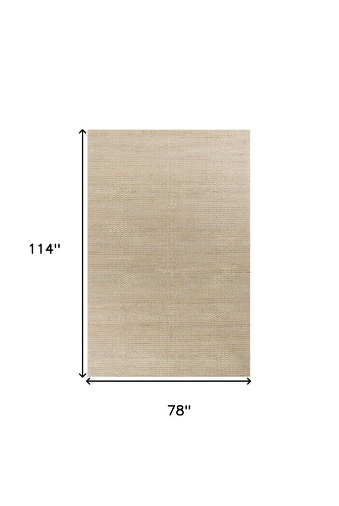 8' X 11' Tan And Ivory Wool Hand Woven Area Rug