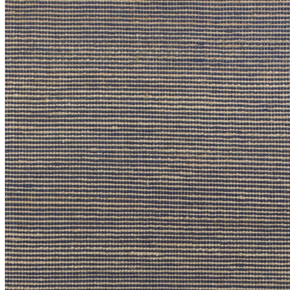 8' X 11' Blue And Beige Abstract Hand Woven Area Rug