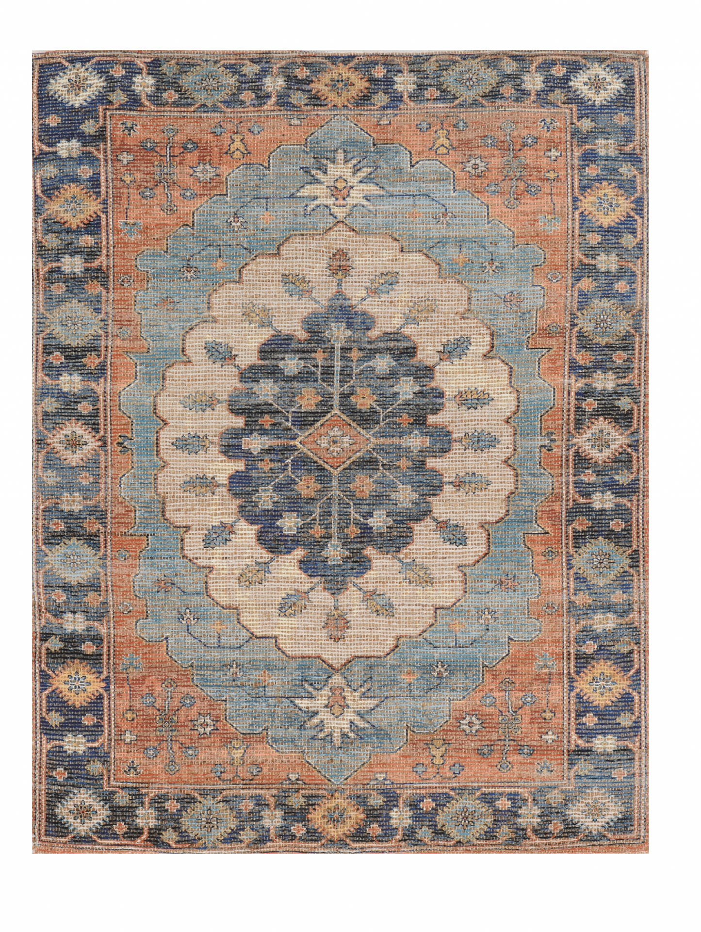 3' X 5' Blue Medallion Hand Woven Area Rug
