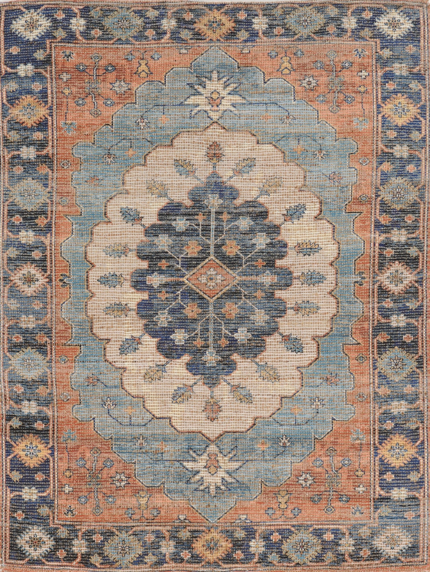 3' X 5' Blue Medallion Hand Woven Area Rug