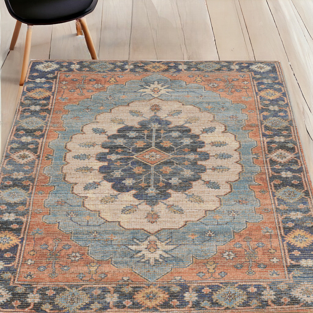 3' X 5' Blue Medallion Hand Woven Area Rug