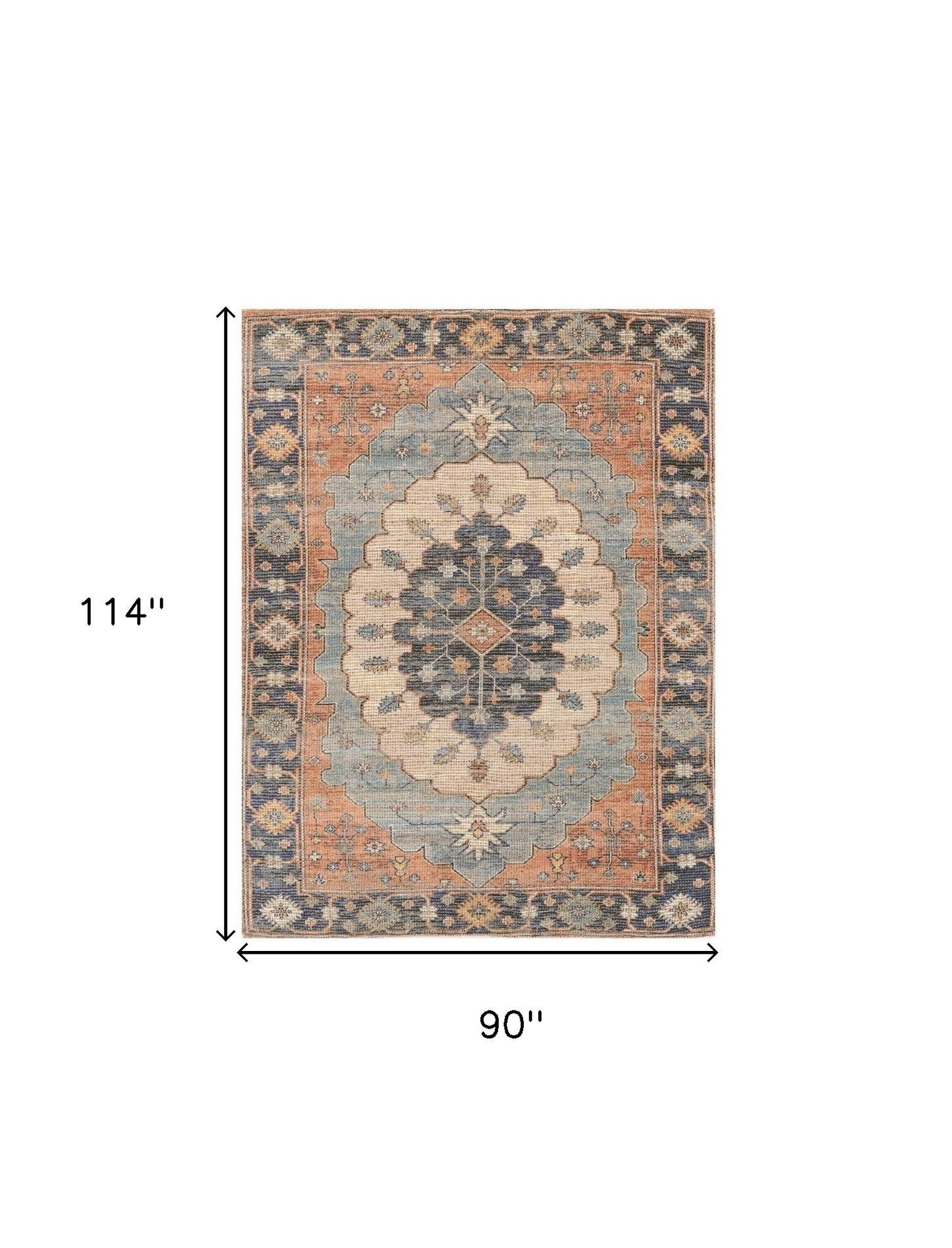 3' X 5' Blue Medallion Hand Woven Area Rug