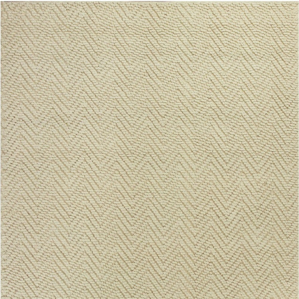 5' X 8' Ivory And Beige Jute Chevron Hand Woven Area Rug