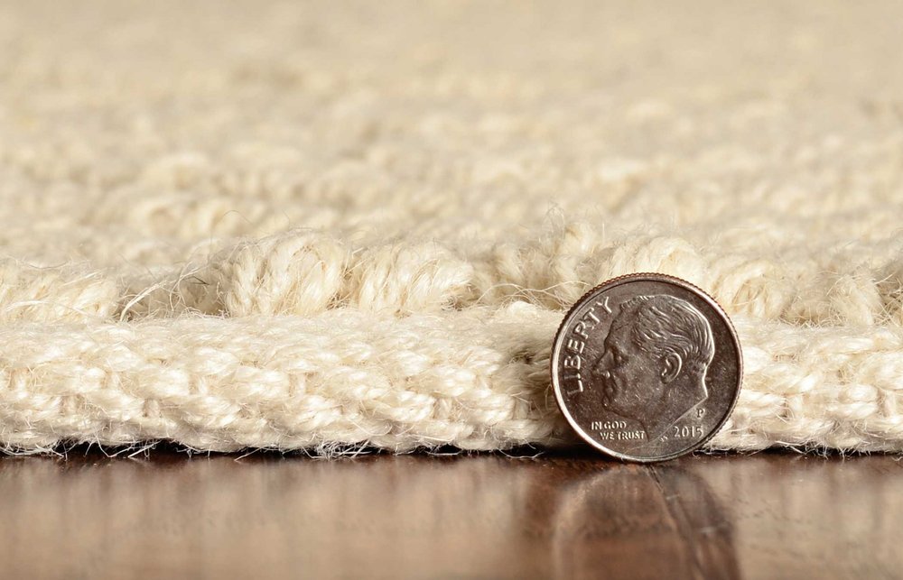 5' X 8' Ivory And Beige Jute Chevron Hand Woven Area Rug