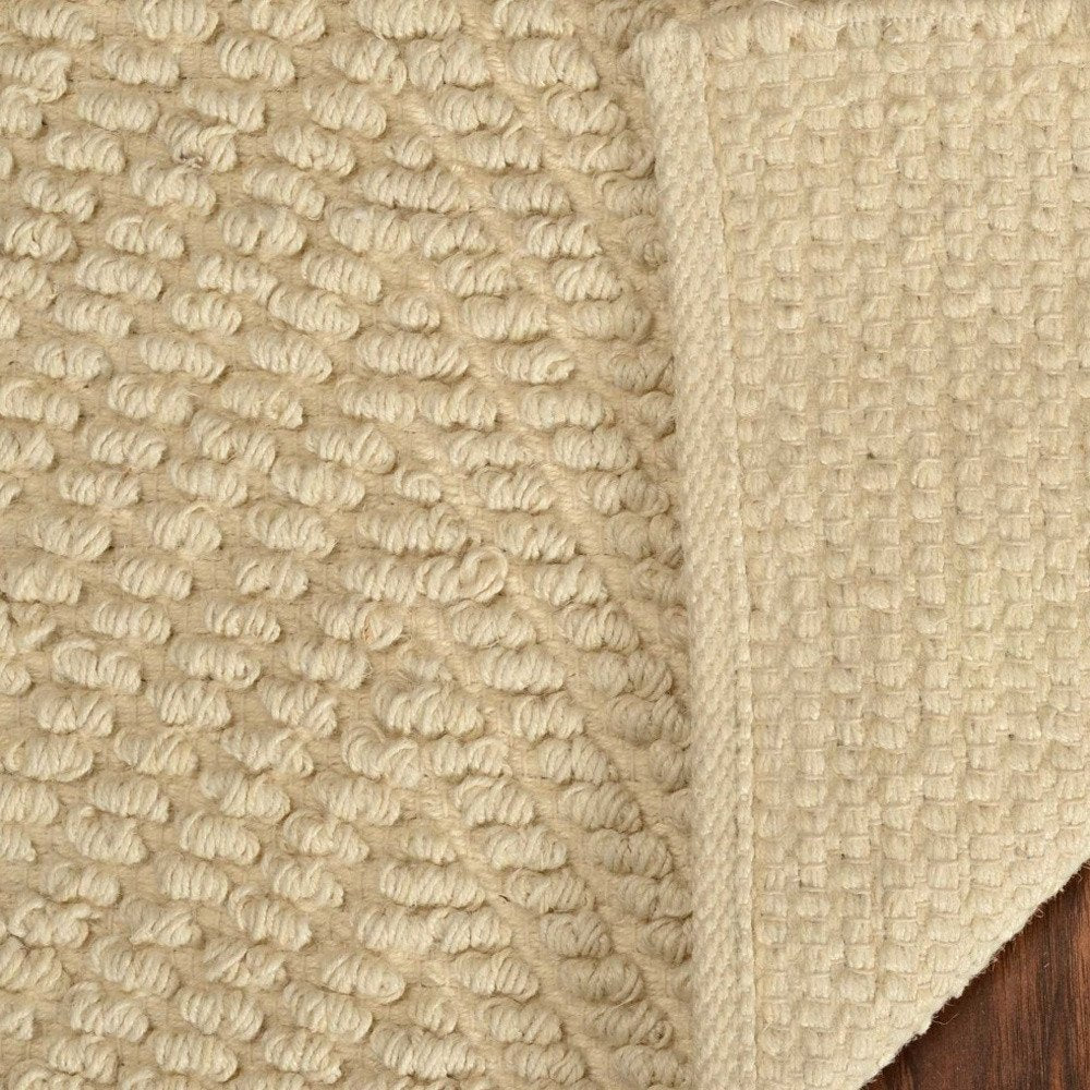 5' X 8' Ivory And Beige Jute Chevron Hand Woven Area Rug