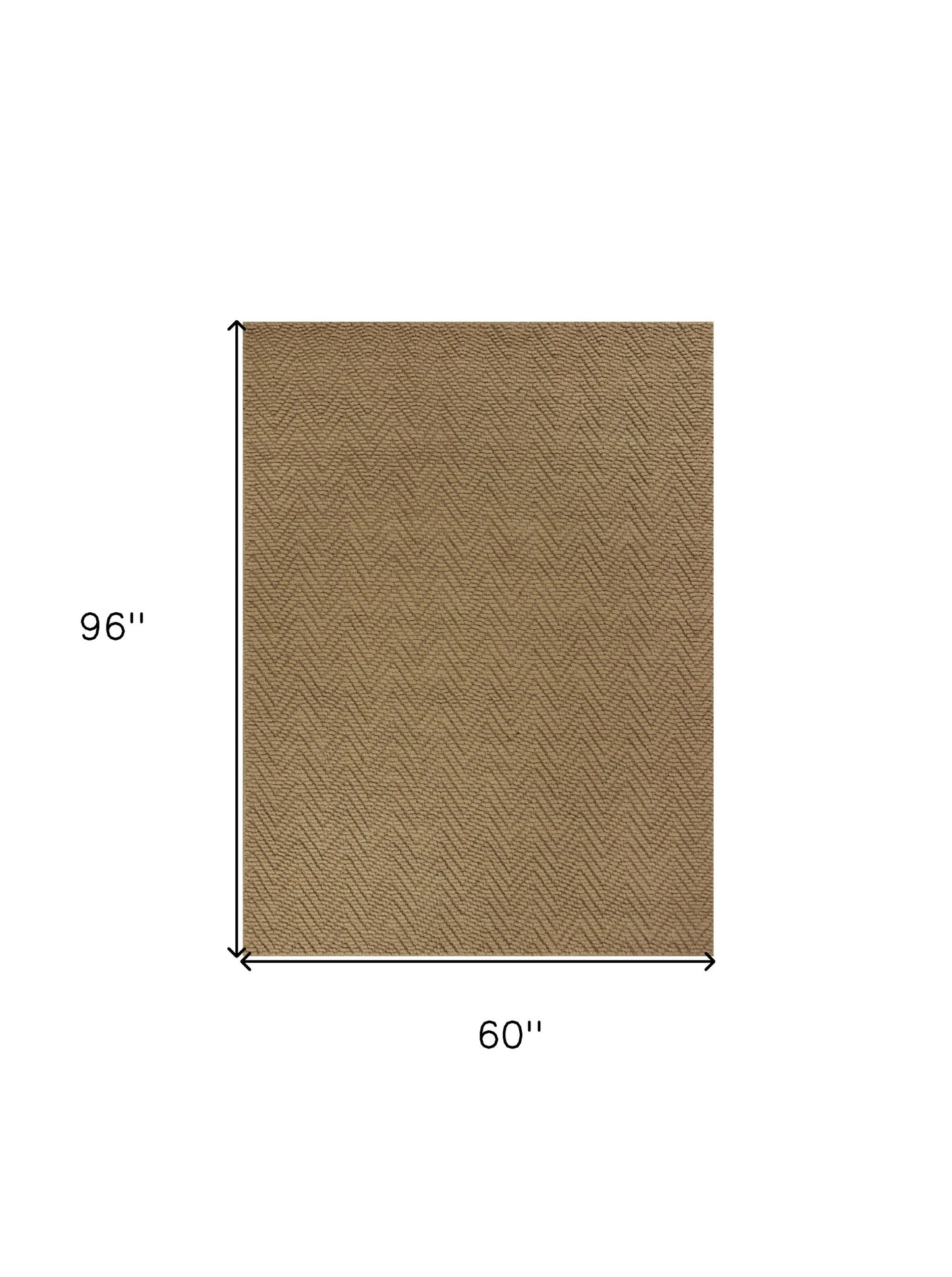 2' X 4' Natural Chevron Hand Woven Area Rug