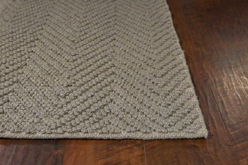 2' X 4' Gray Jute Chevron Hand Woven Area Rug