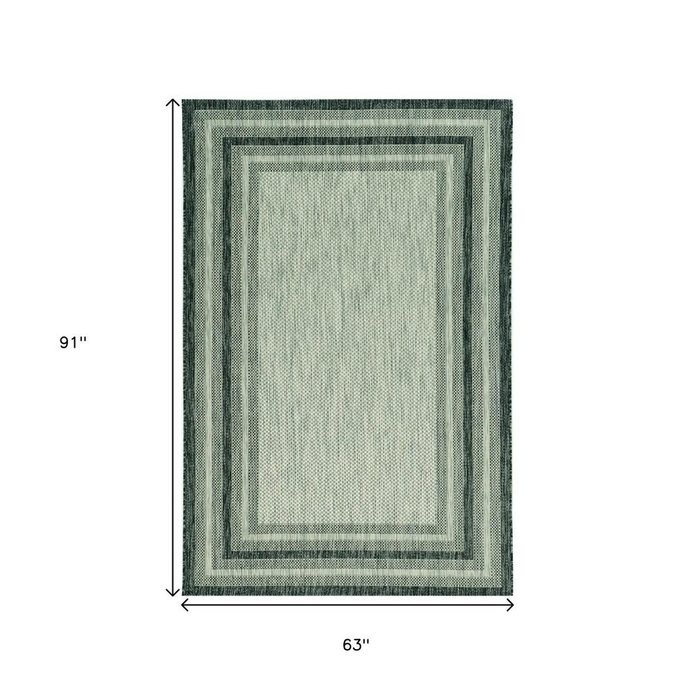 3' X 5' Grey Polypropylene Area Rug