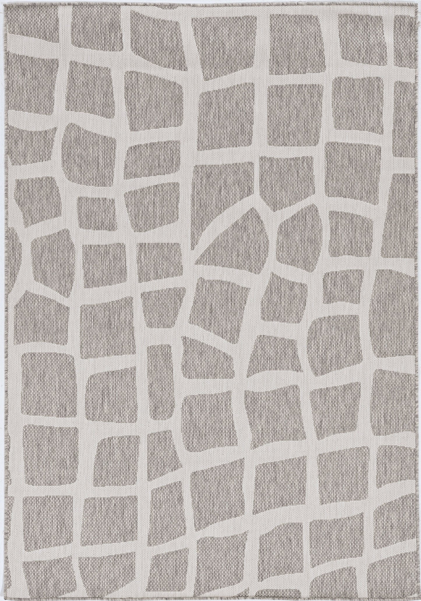 8' X 11' Gray And Ivory Cobblestone Area Rug