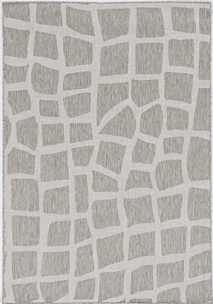 8' X 11' Gray And Ivory Cobblestone Area Rug