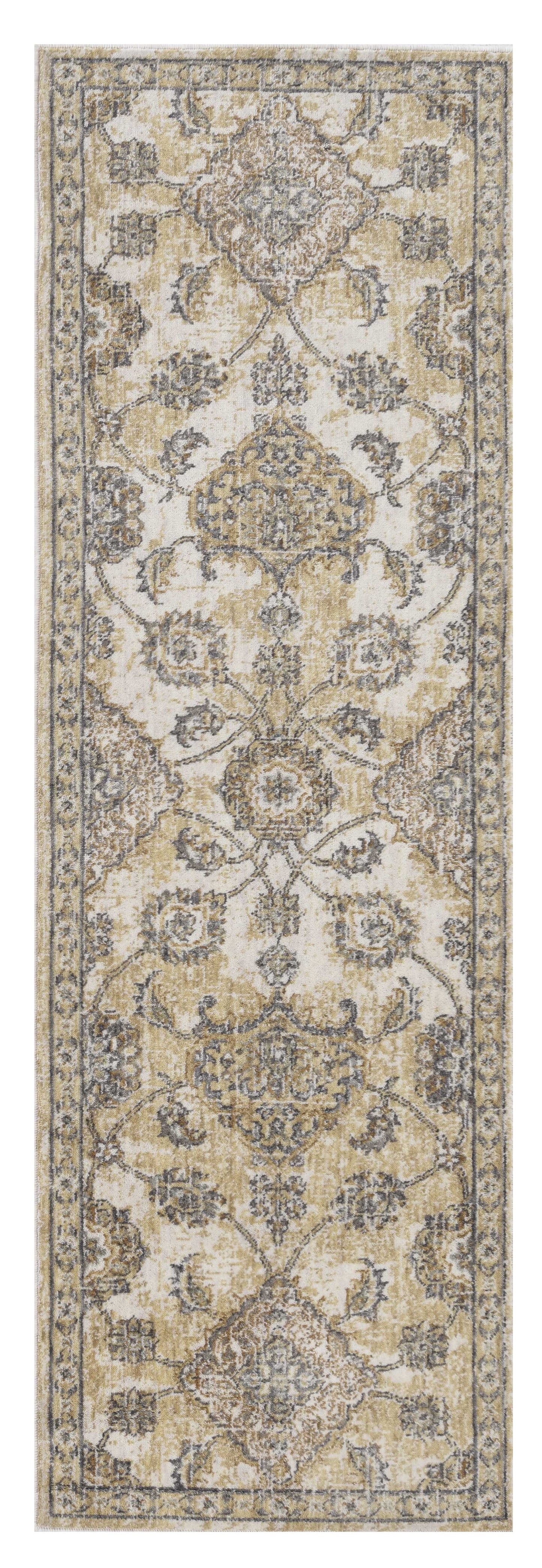 2' X 3' Ivory Wool Floral Vines Area Rug