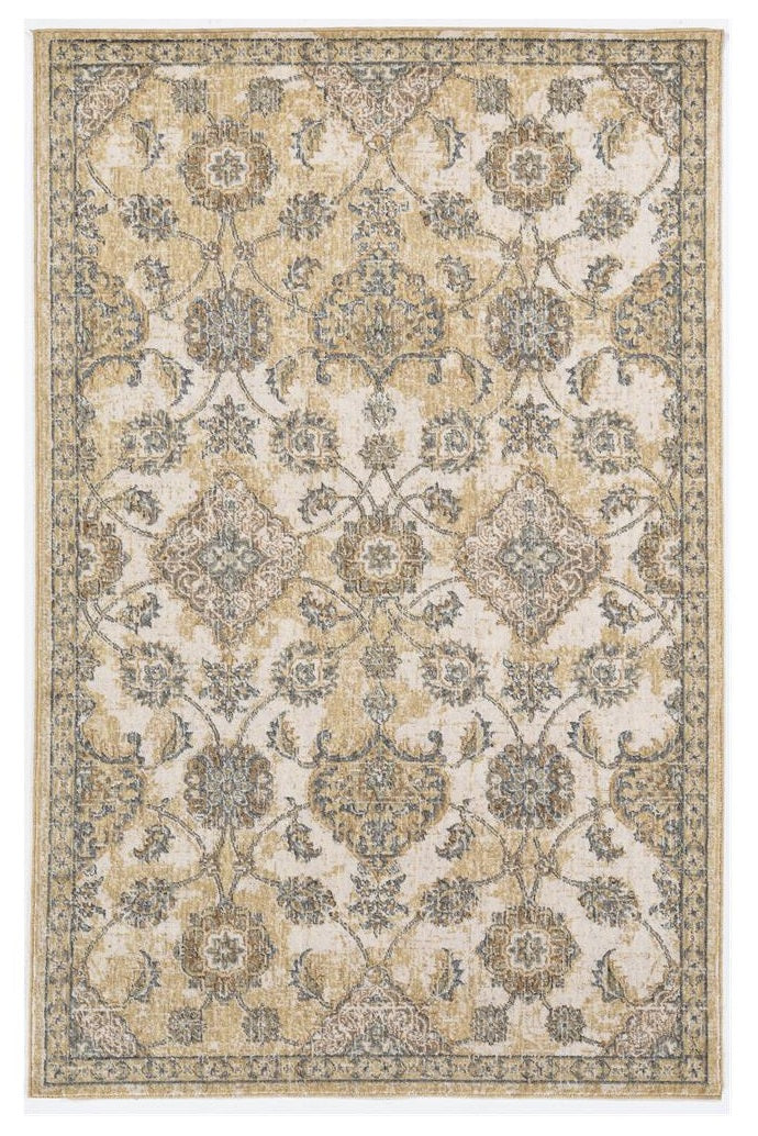 2' X 3' Ivory Wool Floral Vines Area Rug