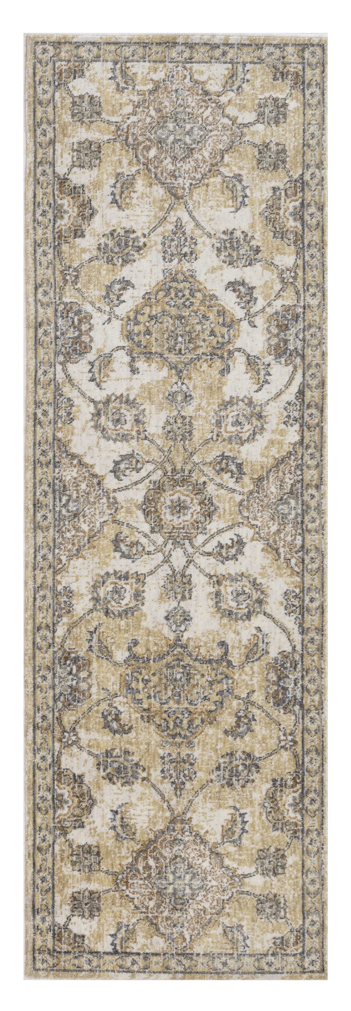 2' X 3' Ivory Wool Floral Vines Area Rug