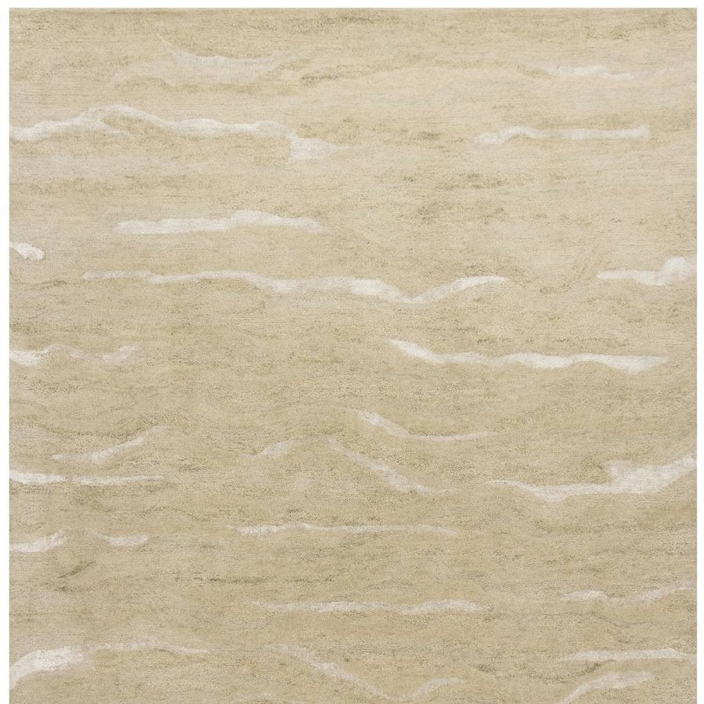 3' X 5' Beige And Ivory Abstract Hand Tufted Area Rug