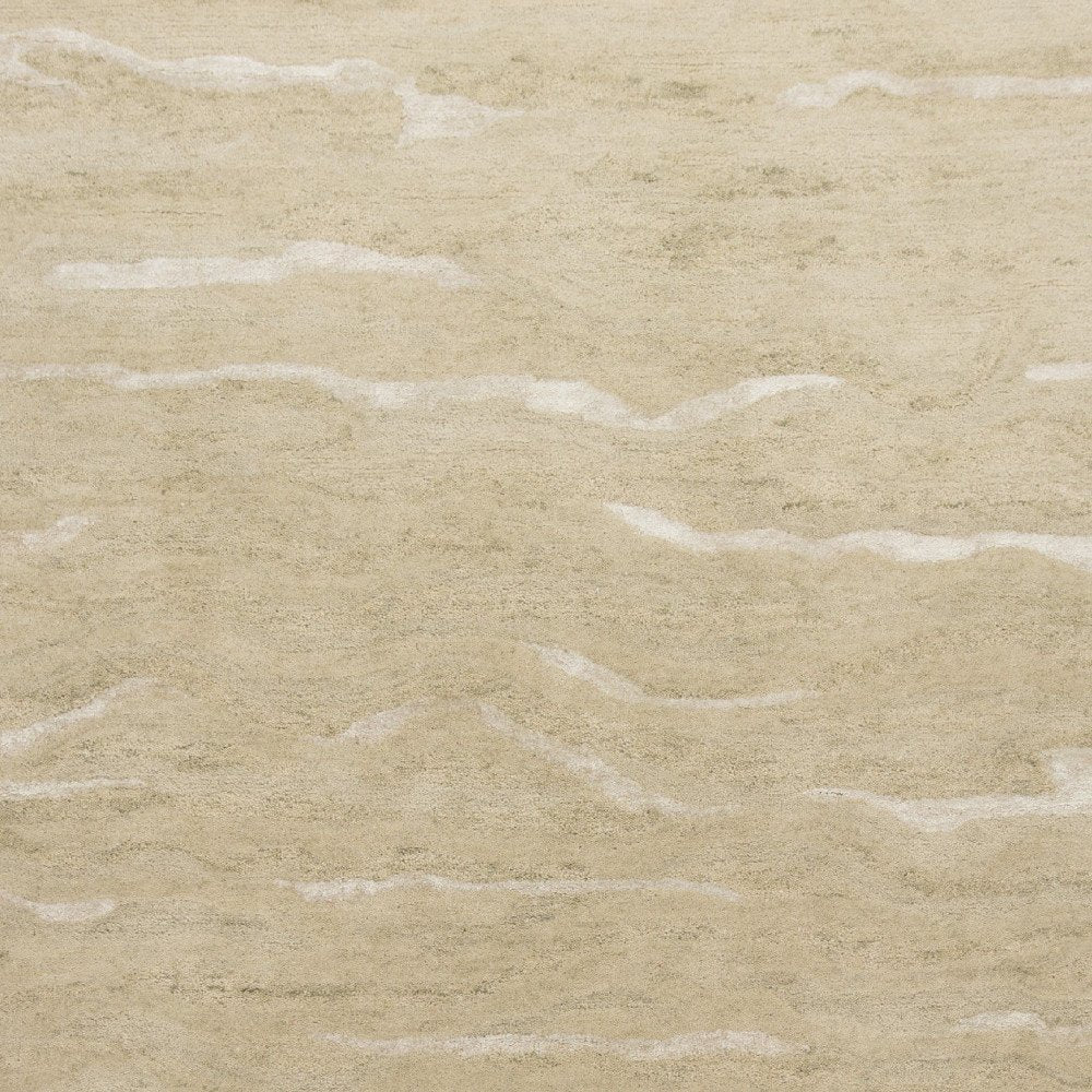 3' X 5' Beige And Ivory Abstract Hand Tufted Area Rug