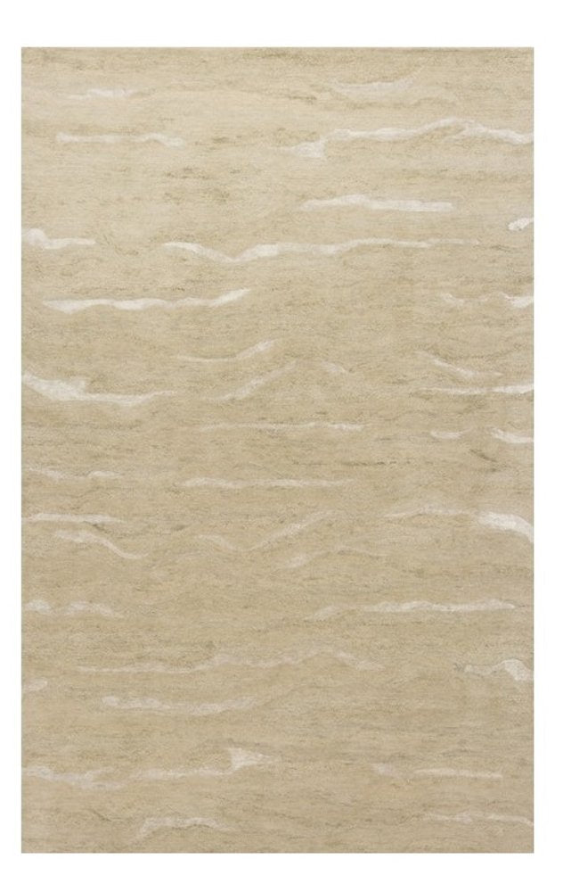 3' X 5' Beige And Ivory Abstract Hand Tufted Area Rug