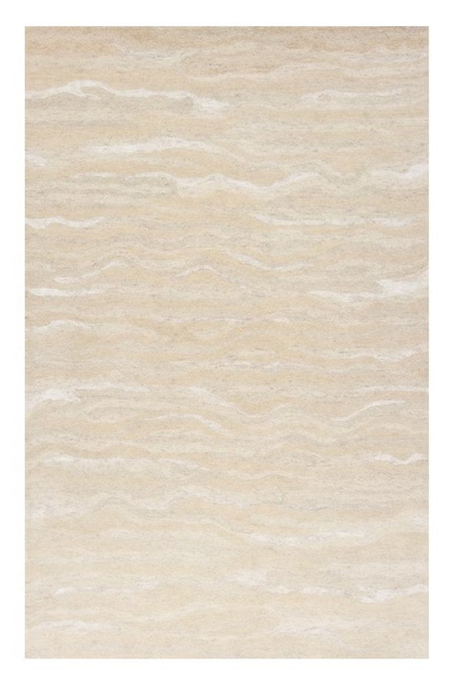9' X 12' Beige And Ivory Abstract Hand Tufted Area Rug