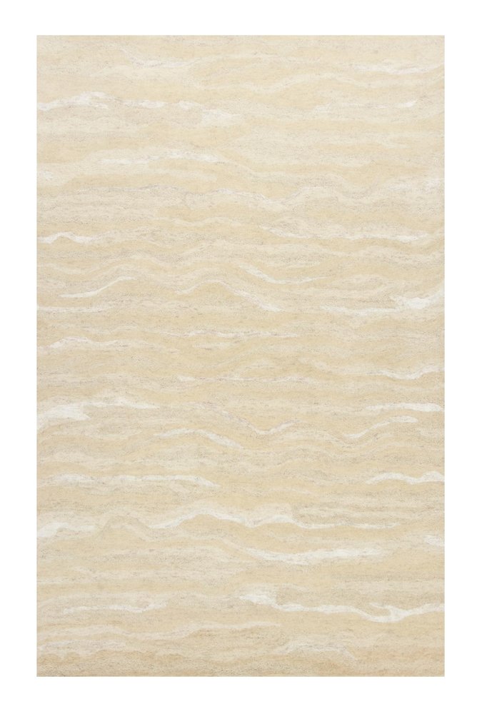 9' X 12' Beige And Ivory Abstract Hand Tufted Area Rug