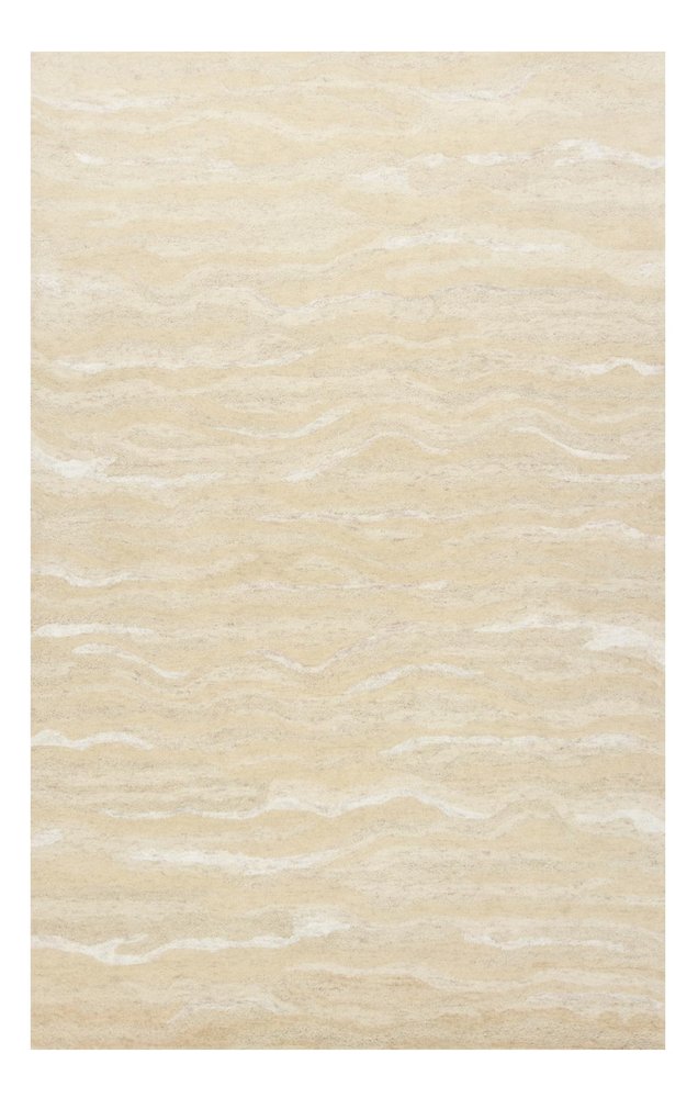 9' X 12' Beige And Ivory Abstract Hand Tufted Area Rug