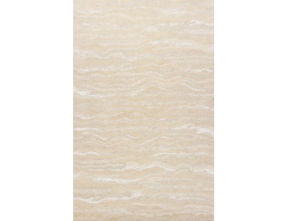 9' X 12' Beige And Ivory Abstract Hand Tufted Area Rug